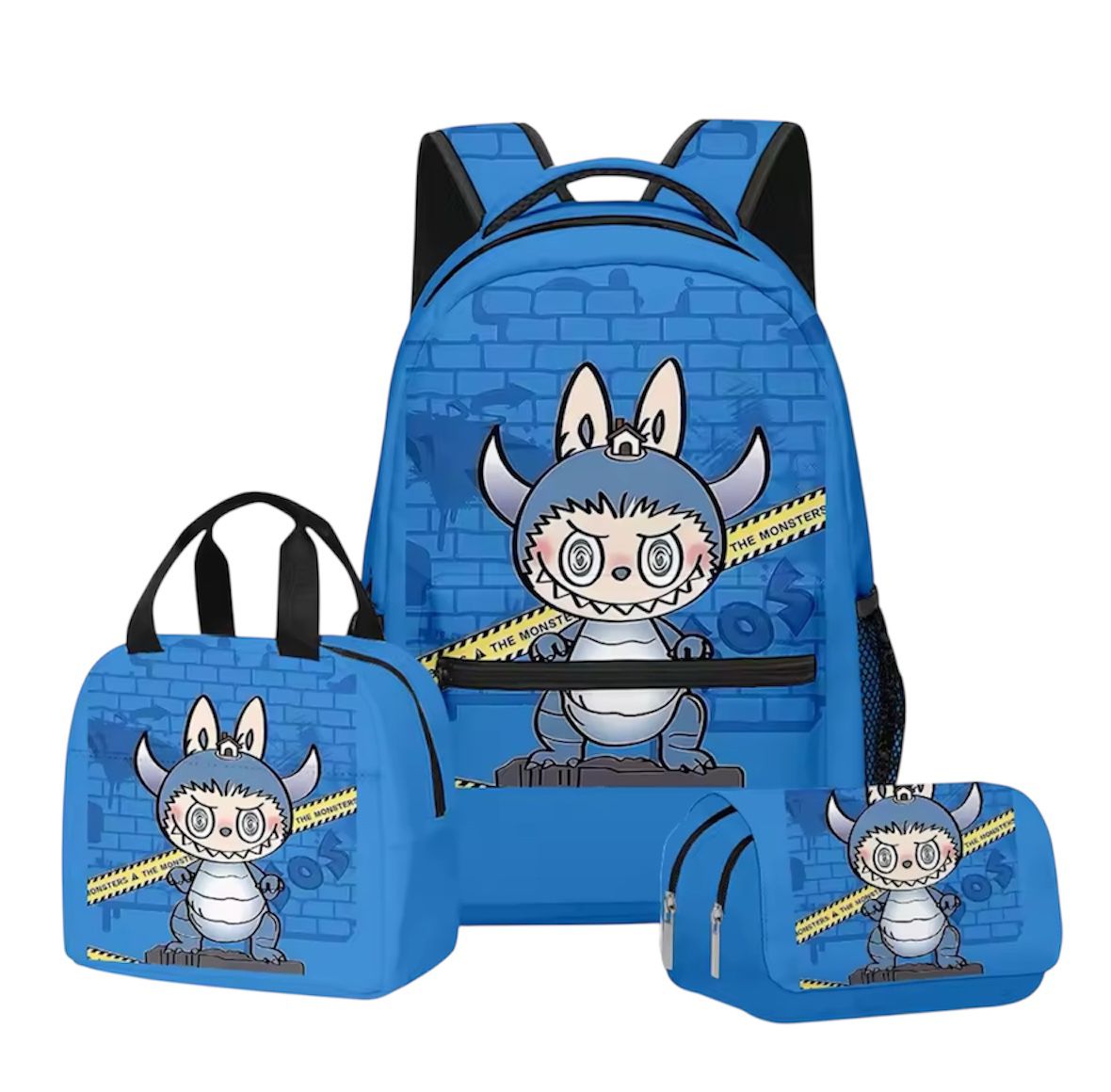 Labubu 3-in-1 Backpack Set β Blue Monster Edition
